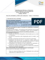Guia de Actividades y Rúbrica de Evaluación - Unidad 1 - Tarea 1 - Funciones PDF