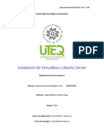 Reporte de Instalación de VirtualBox y UbuntuServer