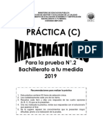 Práctica (C) : para La Prueba N°.2 Bachillerato A Tu Medida 2019