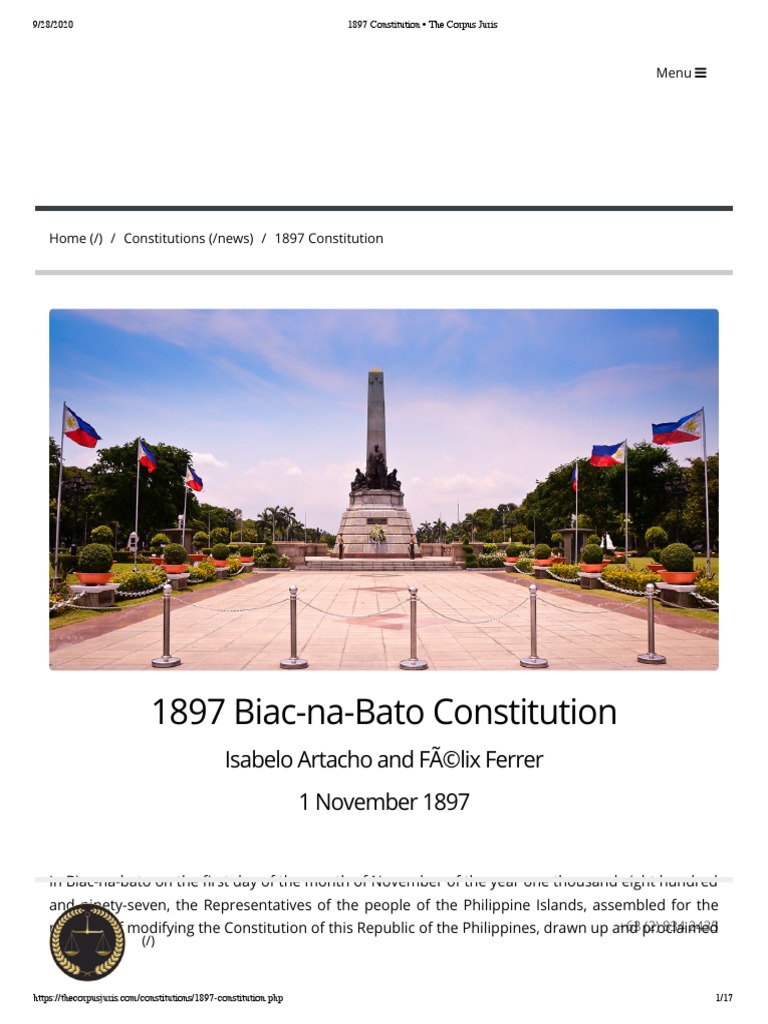 Biak Na Bato Constitution PDF Presidents Of The United States