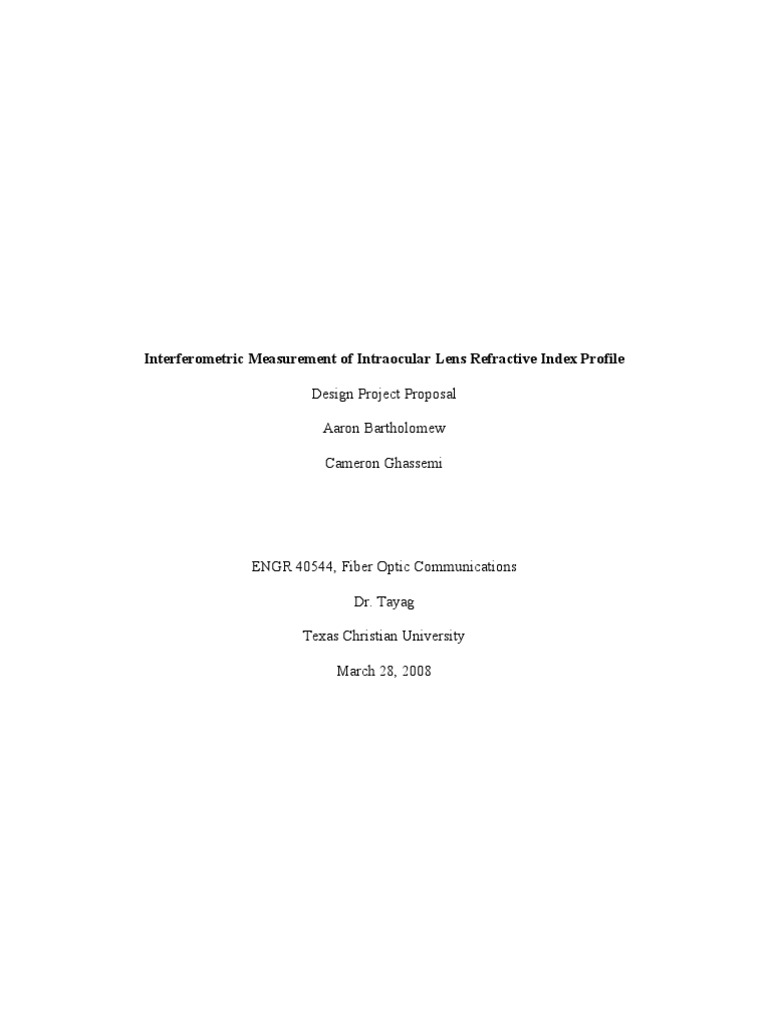 Project - Proposal Final | PDF | Interferometry | Lens (Optics)