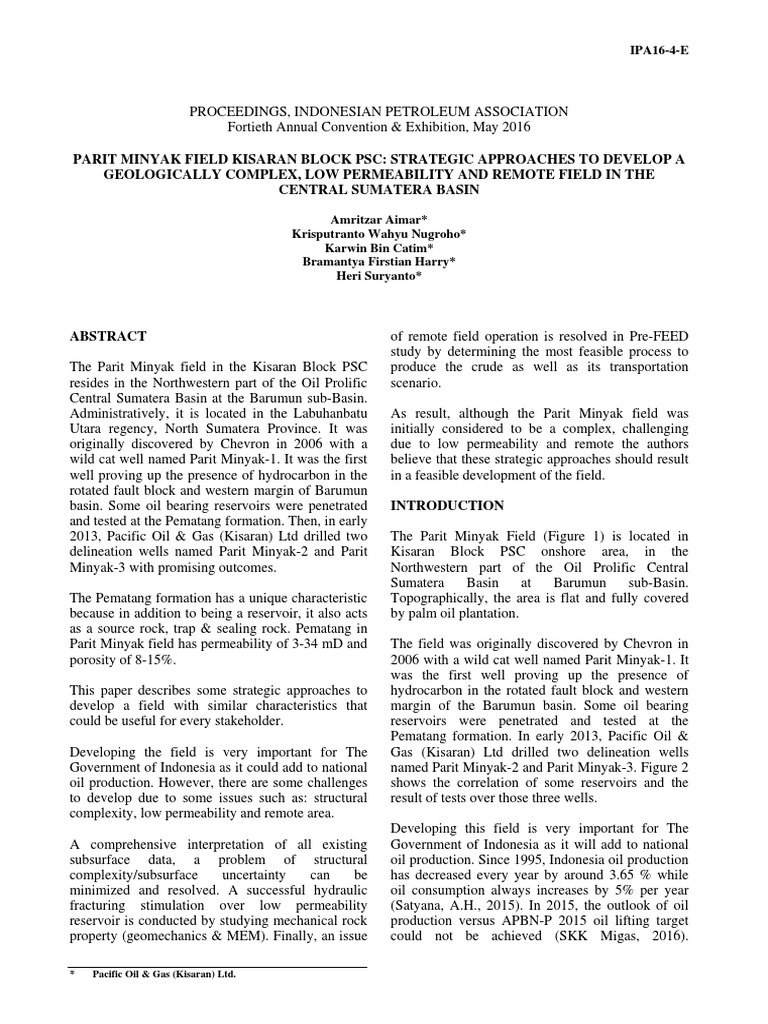 Ipa16 4 e | PDF | Petroleum Reservoir | Hydraulic Fracturing