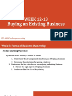 WEEK 12-13 - Buying An Existing Business