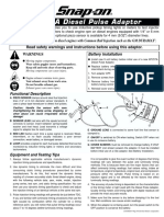 MT257A Diesel Pulse Adaptor: Warnings