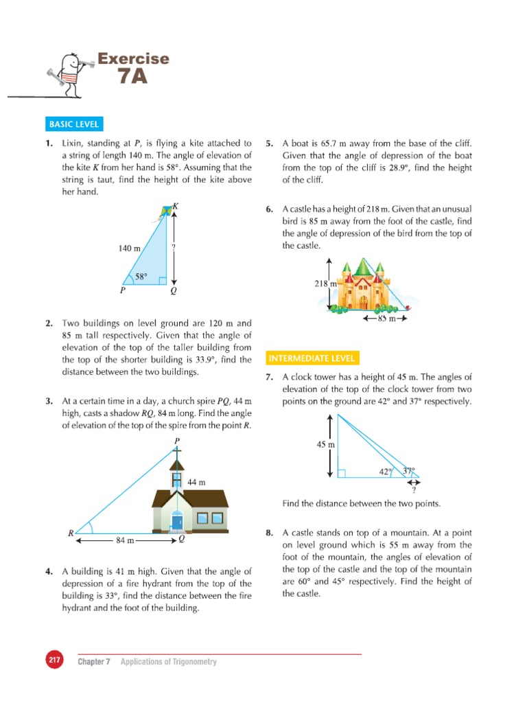 Angle of Elevation and Depression | PDF