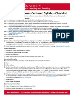 Mindful and Learner-Centered Syllabus Checklist