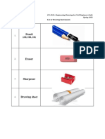 W1 List of Instruments Used in Drawing