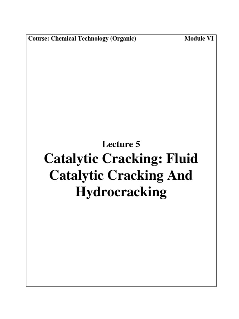 Catalytic Cracking Fluid Catalytic Cracking and Hydrocracking PDF