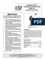 MODEL H6162 Trailer Screw Jack 2000 LB.: Instruction Sheet