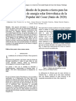 Propuesta de Diseño de La Puesta A Tierra para Las Instalaciones de Energía Solar Fotovoltaica de La Universidad Popular Del Cesar (Junio de 2020)