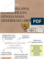 Indonesia Pada Masa Awal Kemerdekaan Hingga Masa Demokrasi Liberal