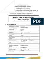 Modalidad No Presencial: Proyectos Ndustriales