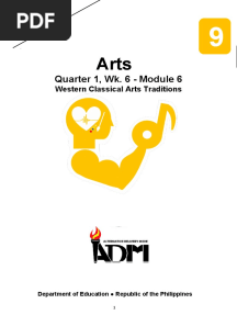 Arts9 - q1 - Mod6 - Western Classical Art Traditions - v3