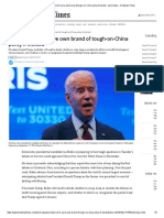 Joe Biden Set To Carve Own Brand of Tough-On-China Policy If Elected