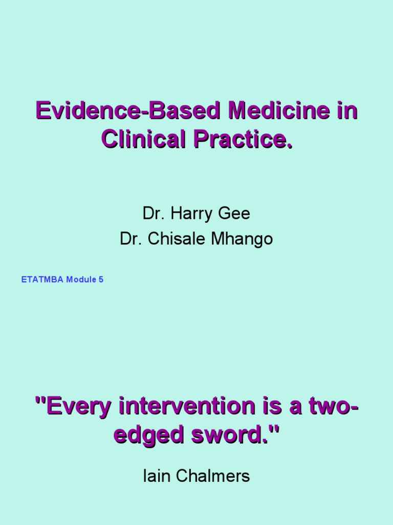 EvidenceBased Medicine in Clinical Practice PDF Evidence Based
