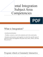 Horizontal Integration of Subject Area Competencies