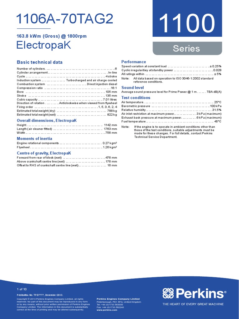 Perkins 1106A-70TAG2 PDF | PDF | Motor Oil | Diesel Engine