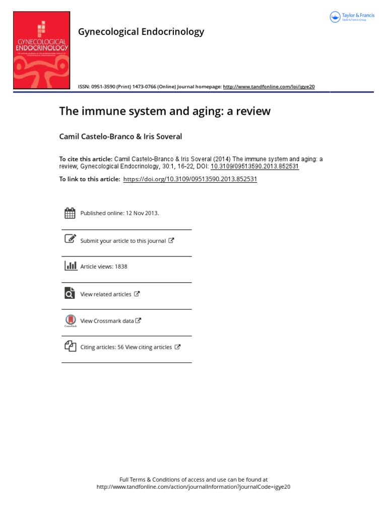 Immune System Changes with Aging | PDF | Immune System | T Cell