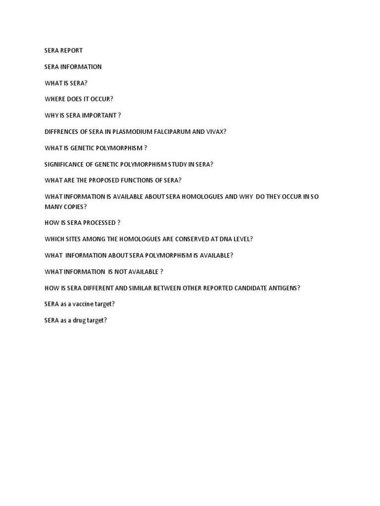 Sera QS | PDF