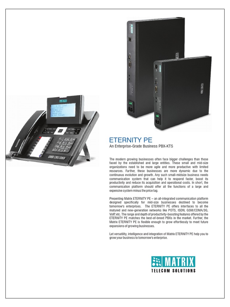 Eternity Pe: An Enterprise-Grade Business PBX-KTS | PDF | Voicemail ...