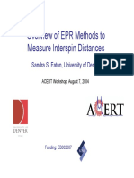 ACERT Workshop - Overview of EPR Methods To Determine Interspin Distances