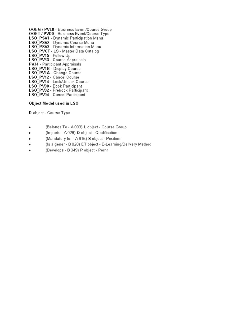 LSO SAP Course Management Overview | PDF