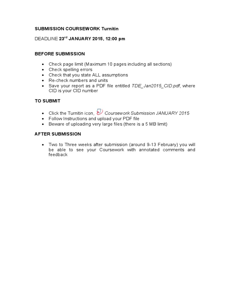 Coursework Submission Guidelines 2015 | PDF