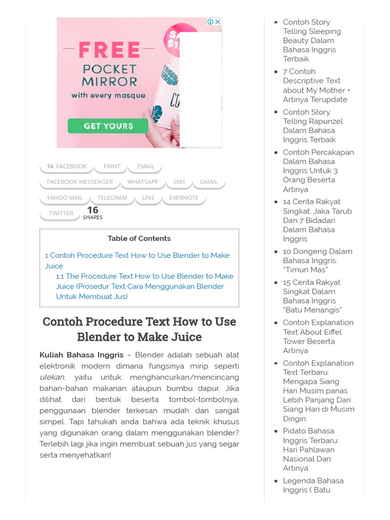 Contoh Procedure Text How To Use Blender To Make Juice