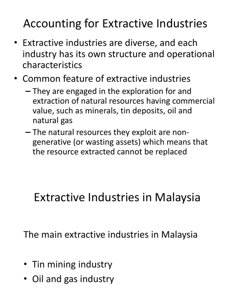 Accounting For Extractive Industries PDF Hydrocarbon Exploration