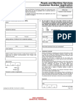 Roads and Maritime Services Customer Number Application