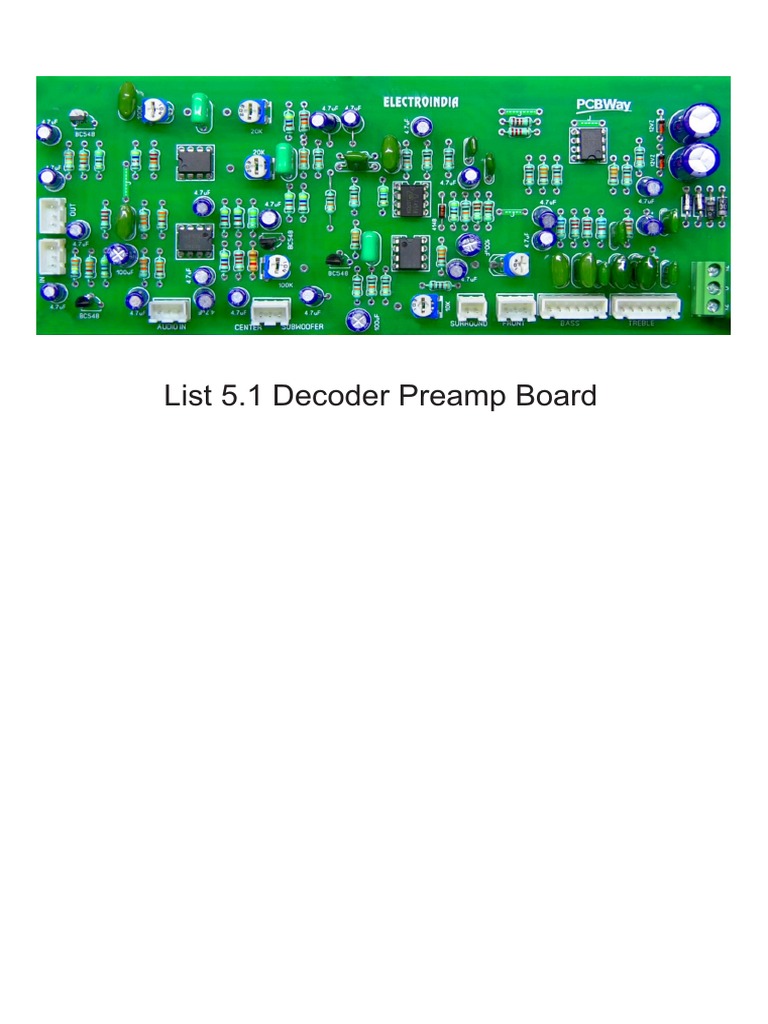 ELECTROINDIA - 5.1 Prologic Decoder Board For Audio Amplifier With
