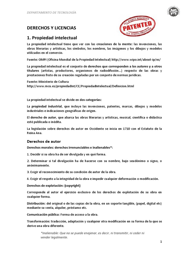 Derechos y Licencias PDF | PDF | Derechos de autor | Propiedad intelectual