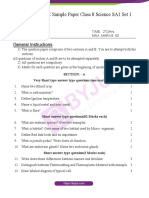 CBSE Sample Paper Class 8 Science SA1 Set 1: General Instructions