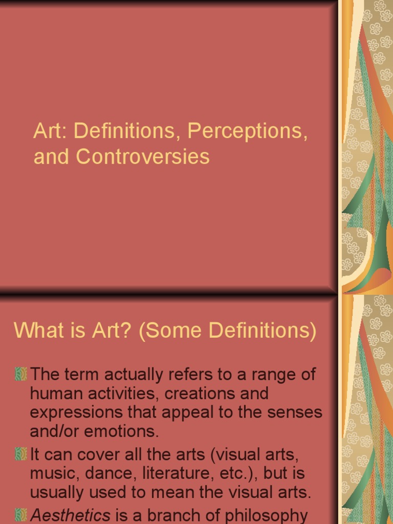 Art Definitions, Perceptions, and Controversies PDF Aesthetics Beauty