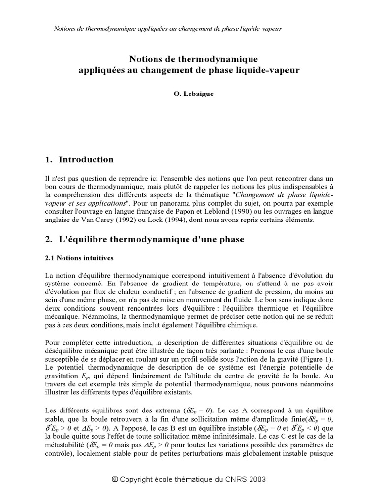 Thermodynamique PDF | PDF | Enthalpie de changement d'état | Phase ...
