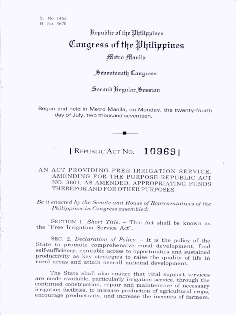 Ra 10969 PDF | PDF
