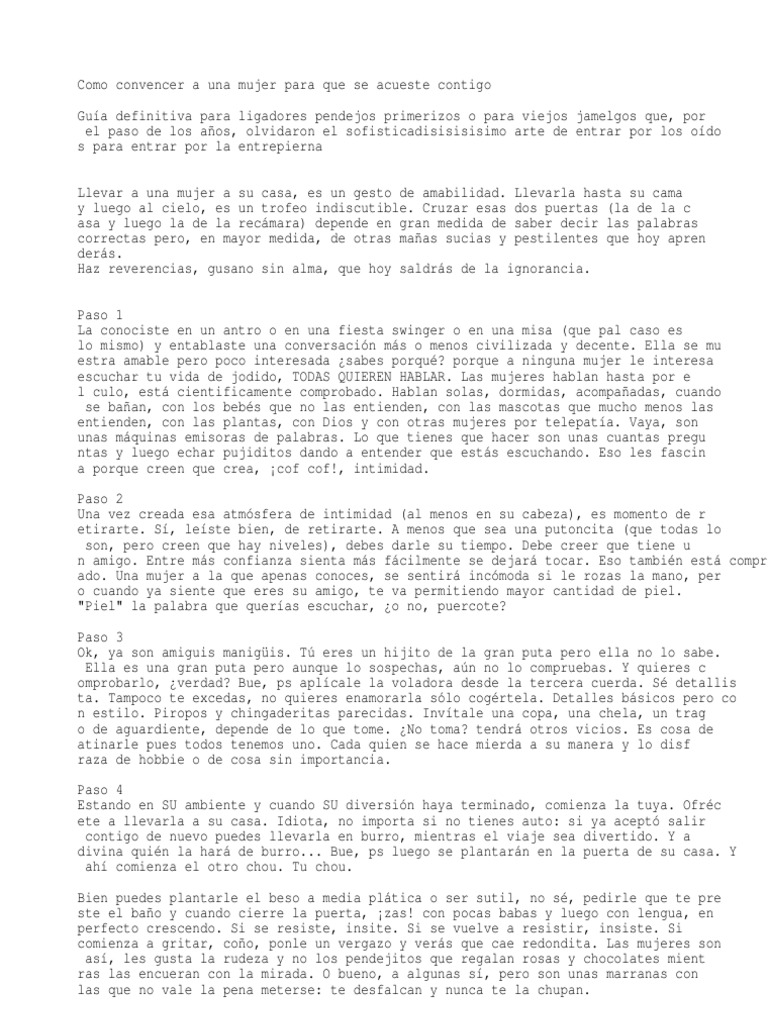 Convencer a una mujer para tener sexo