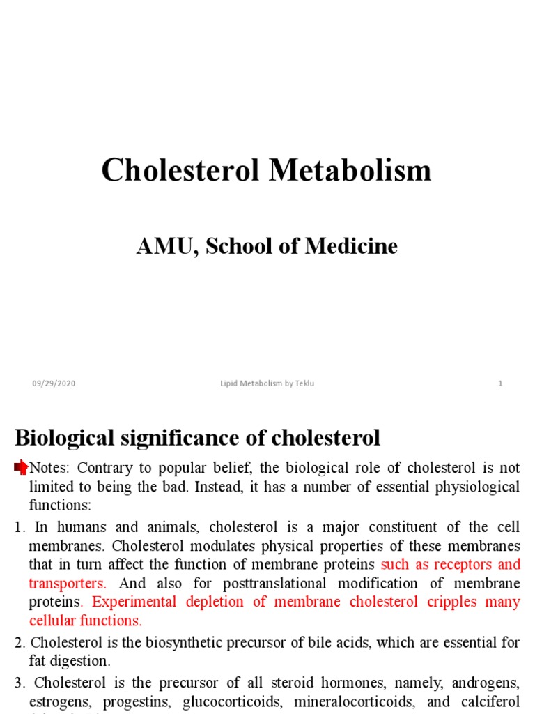 Understanding Cholesterol Metabolism | PDF | Lipoprotein | Cholesterol