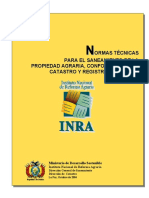 Normas Técnicas para El Saneamiento de La Propiedad Agraria, Conformacion Del Catastro y Registro PDF