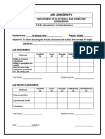 Air University: Department of Electrical and Computer Engineering LAB TITLE: Introduction To Data Structure