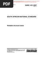 SANS 1431:2007: Weldable Structural Steels