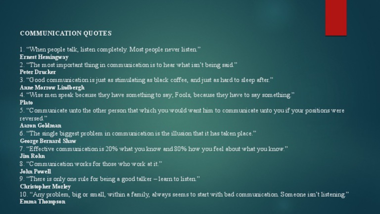 Top 10 Quotes on Effective Communication | PDF