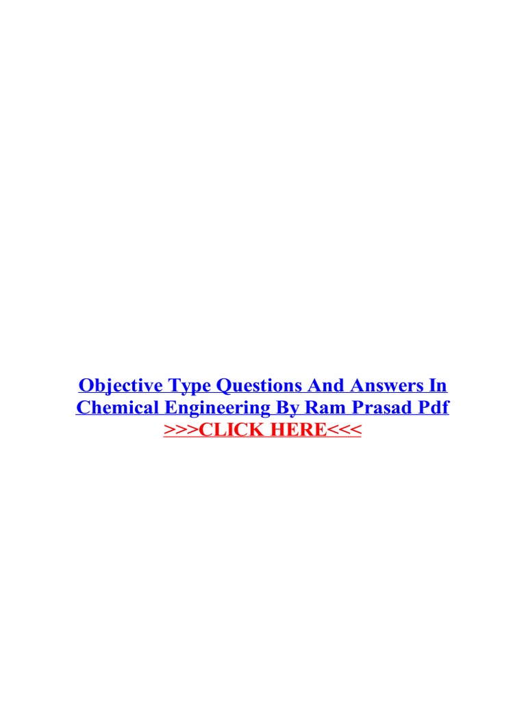 Objective Type Questions and Answers in Chemical Engineering by Ram