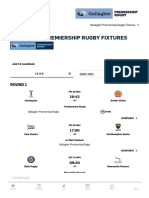 Premiership Rugby - Fixtures PDF