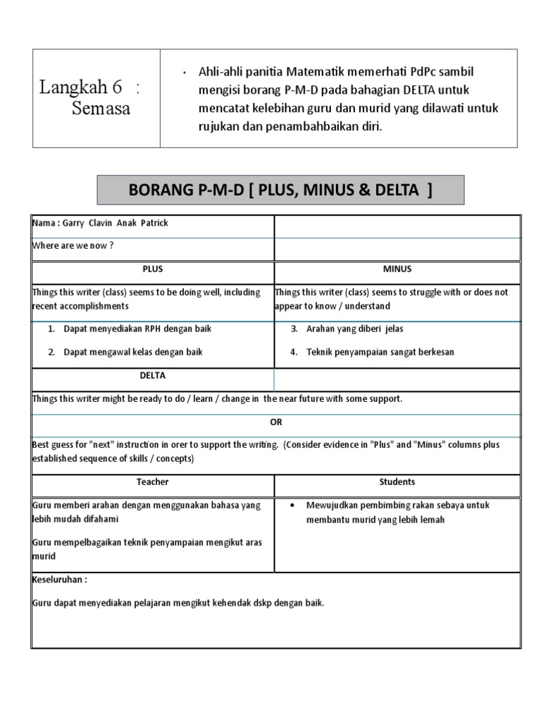 Analisis P-M-D dalam Pengajaran Matematik | PDF