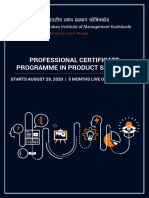Professional Certificate Programme in Product Strategy: Indian Institute of Management Kozhikode