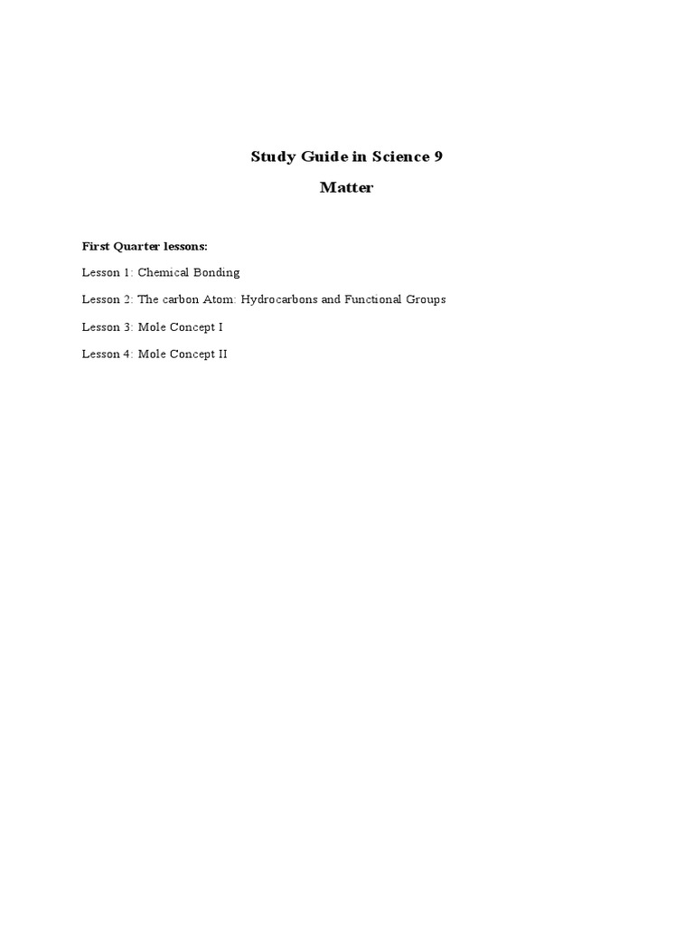 Science 9 Study Guide on Chemical Bonding | PDF | Chemical Bond | Ion