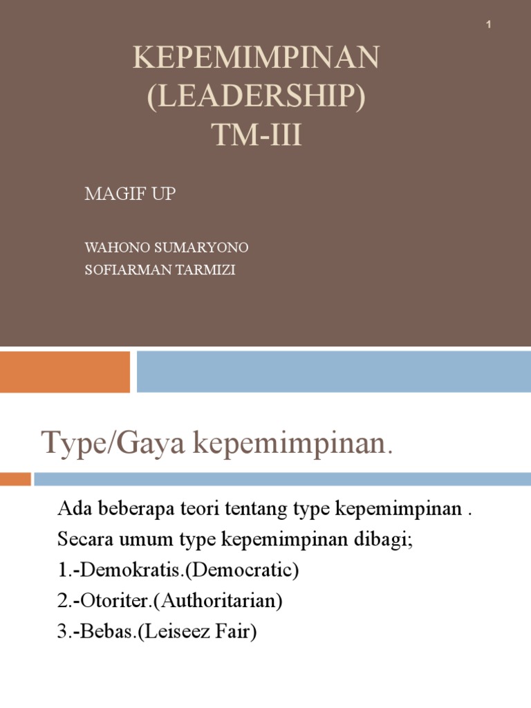 Tm 3 Gaya Kepemimpinan Pdf