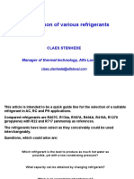 Comparison of Refrigerants