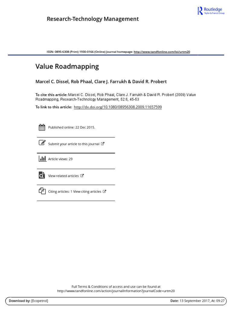 Diessel 2010 Value Roadmapping | PDF | Valuation (Finance) | Option ...